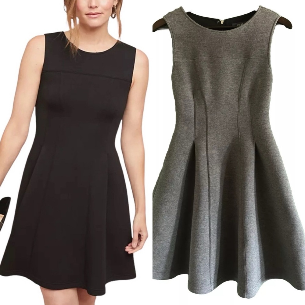 Maeve Anthropologie Debutant Scuba Dress HEATHER GREY size XS LIKE NEW - Picture 1 of 3